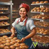 Pracownik produkcyjny w piekarni Holandia z Klaver