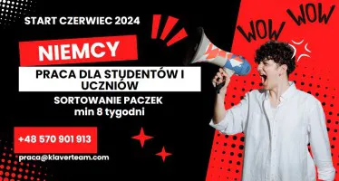 NIEMCY pracy dla uczniów i studentów! Sortowanie przesyłek.