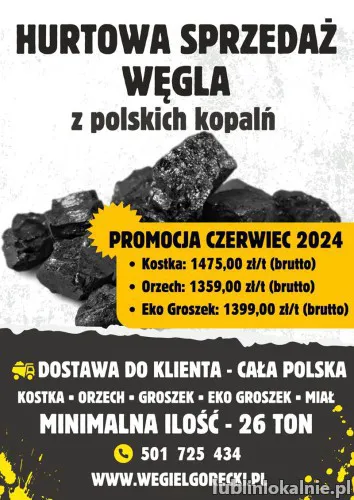 Hurtowa sprzedaż węgla / Polskie kopalnie - Promocja czerwcowa