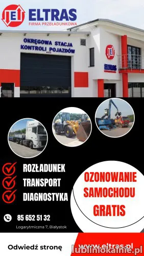 BADANIA TECHNICZNE PRZEGLĄDY USLUGI TRANSPORTOWE WYNAJEM MASZYN ELTRAS